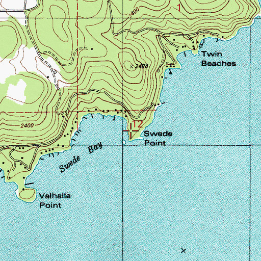 Topographic Map of Swede Point, ID
