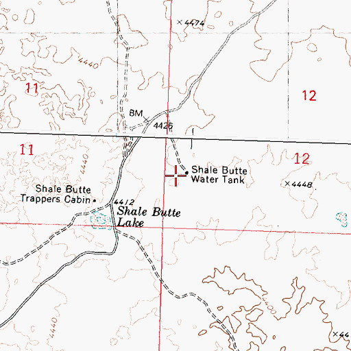 Topographic Map of Shale Butte Water Tonk, ID