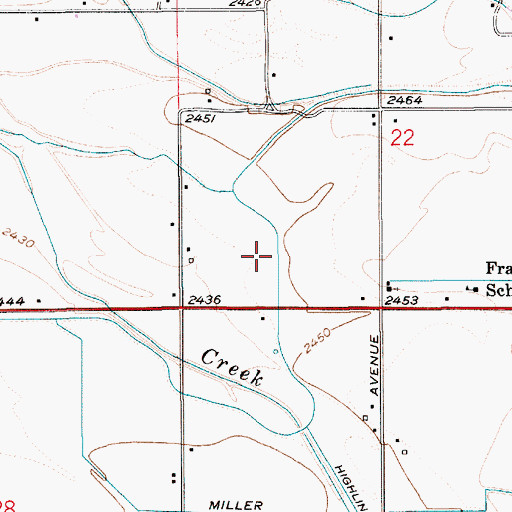 Topographic Map of Caldwell High Line Canal, ID