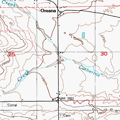 Topographic Map of Pickett Creek, ID