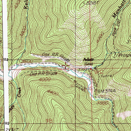 Topographic Map of Adair, ID