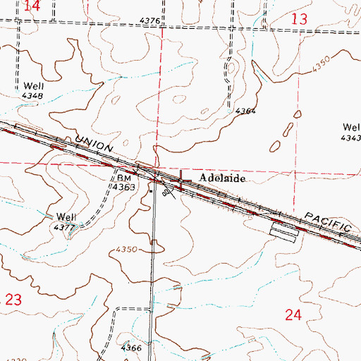 Topographic Map of Adelaide, ID