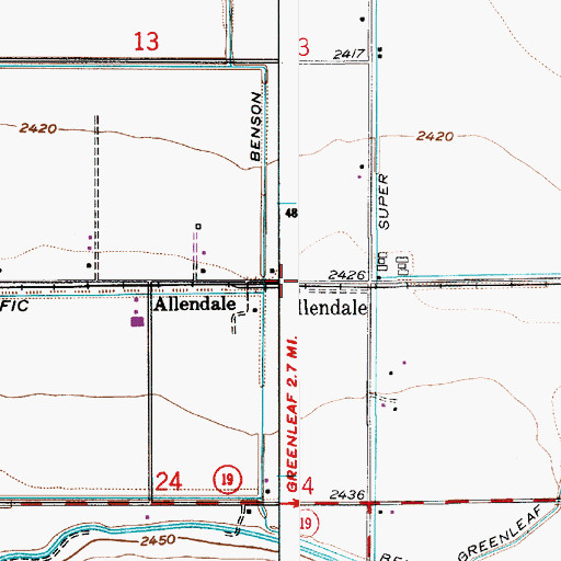 Topographic Map of Allendale, ID