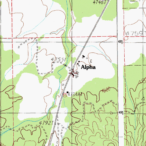 Topographic Map of Alpha, ID