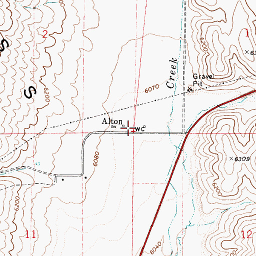 Topographic Map of Alton, ID