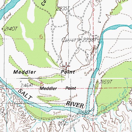 Topographic Map of Meddler Point, AZ
