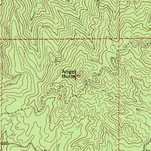Topographic Map of Angel Butte, ID