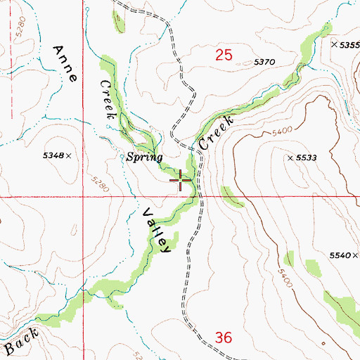 Topographic Map of Anne Valley Creek, ID