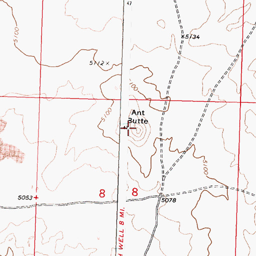 Topographic Map of Ant Butte, ID