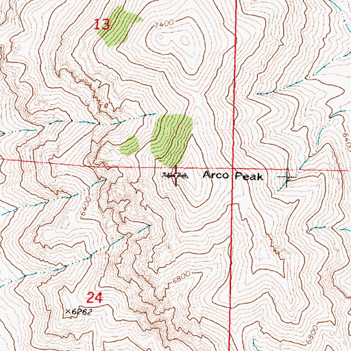 Topographic Map of Arco Peak, ID