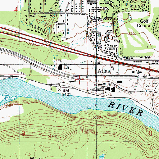Topographic Map of Atlas, ID