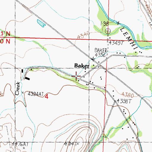 Topographic Map of Baker, ID