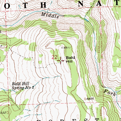 Topographic Map of Bald Hill, ID