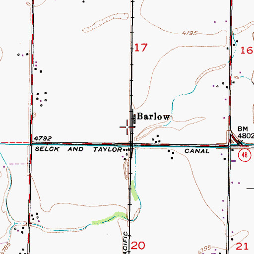 Topographic Map of Barlow, ID