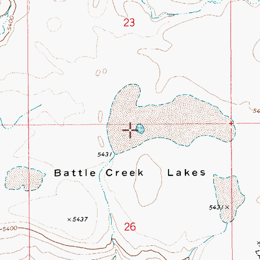 Topographic Map of Battle Creek Lakes, ID