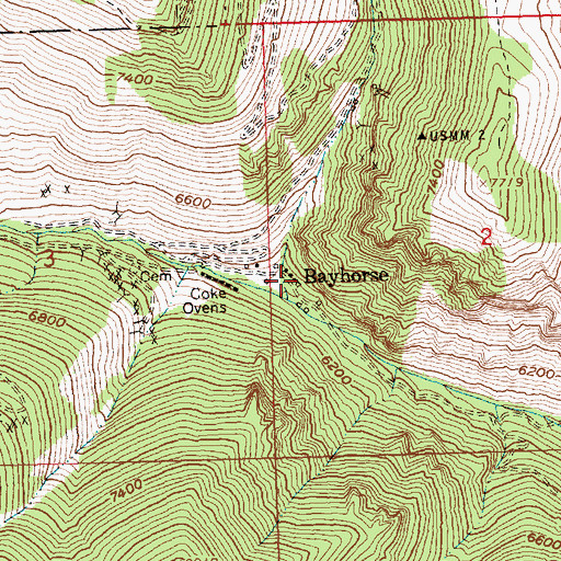 Topographic Map of Bayhorse, ID