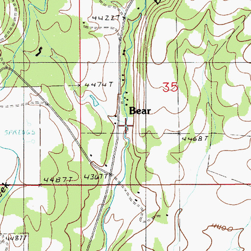 Topographic Map of Bear, ID