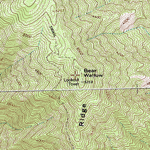 Topographic Map of Bear Wallow, ID
