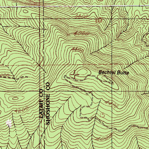 Topographic Map of Bechtel Butte, ID