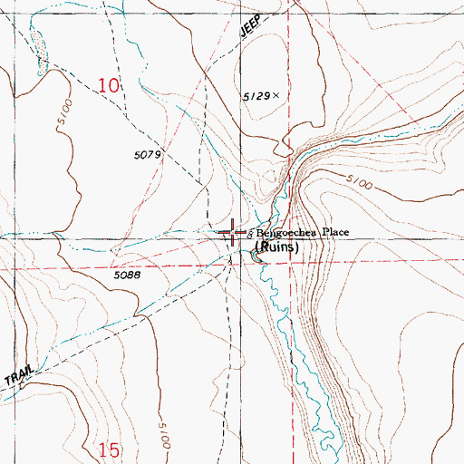 Topographic Map of Bengoechea Place, ID