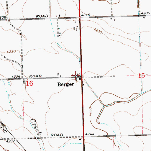 Topographic Map of Berger, ID