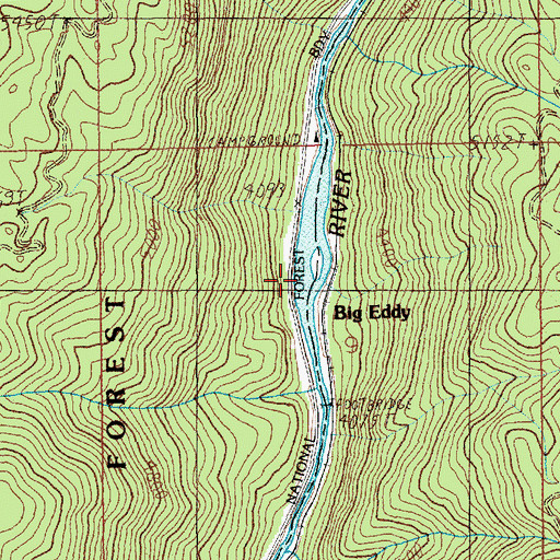 Topographic Map of Big Eddy, ID