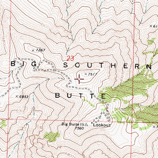 Topographic Map of Big Southern Butte, ID