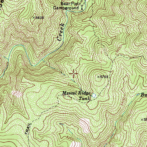 Topographic Map of Mescal Ridge Tank Number One, AZ