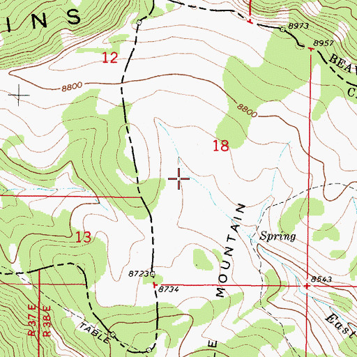 Topographic Map of Big Table Mountain, ID