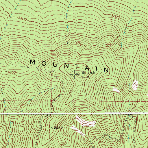 Topographic Map of Binarch Mountain, ID