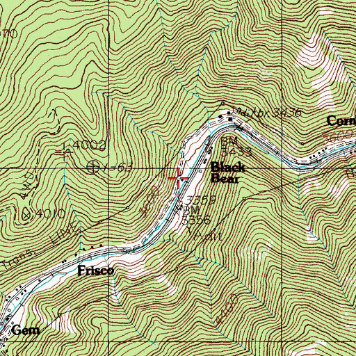 Topographic Map of Black Bear, ID