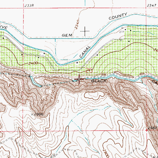Topographic Map of Black Canyon Canal, ID