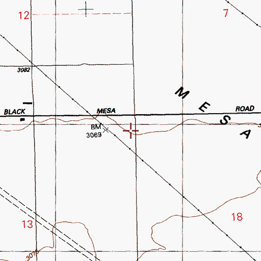 Topographic Map of Black Mesa, ID
