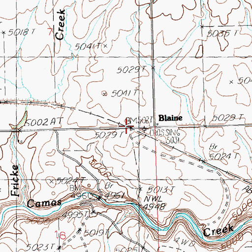 Topographic Map of Blaine, ID
