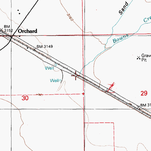 Topographic Map of Bowns Creek, ID