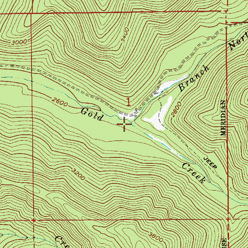 Topographic Map of Branch North Gold Creek, ID