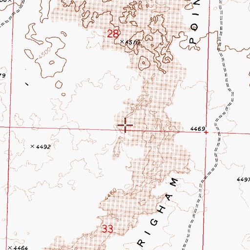 Topographic Map of Brigham Point, ID