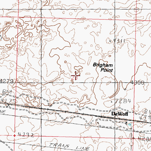 Topographic Map of Brigham Point, ID