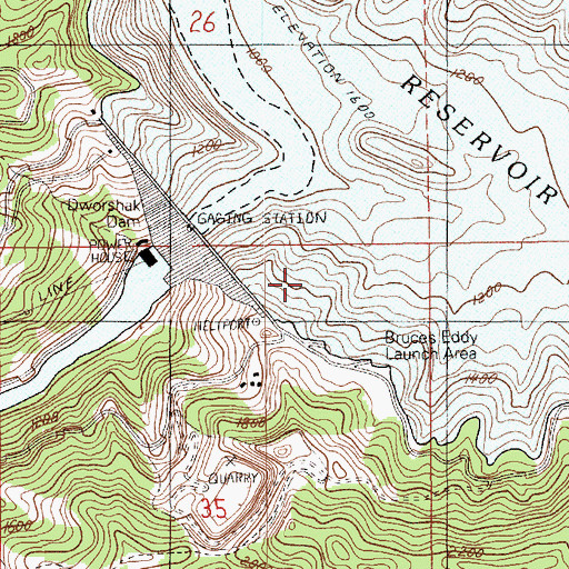 Topographic Map of Bruce Eddy, ID