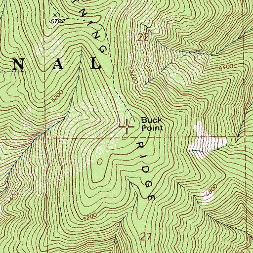 Topographic Map of Buck Point, ID