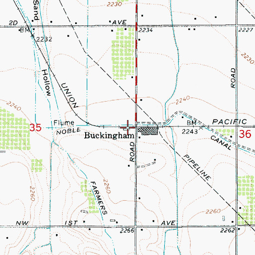 Topographic Map of Buckingham, ID