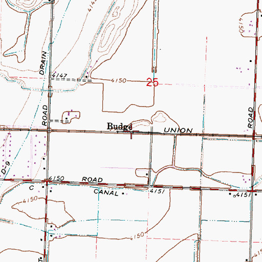 Topographic Map of Budge, ID