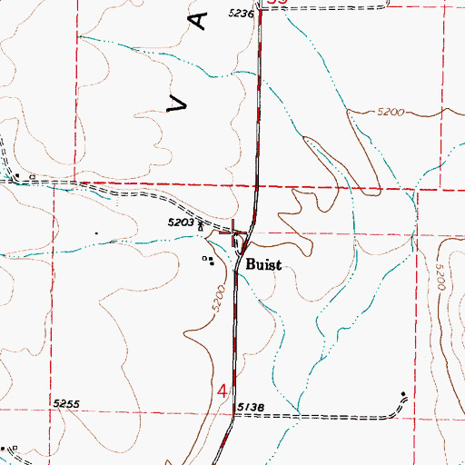 Topographic Map of Buist, ID