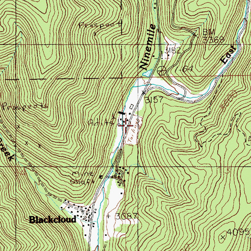 Topographic Map of Bunn, ID