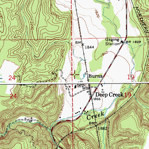 Topographic Map of Burns, ID