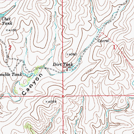 Topographic Map of Dirt Tank, AZ
