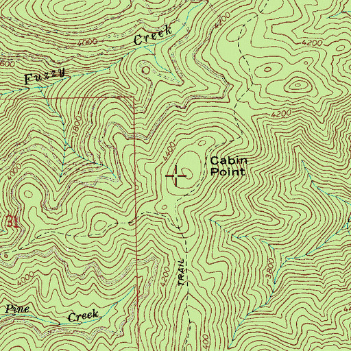 Topographic Map of Cabin Point, ID