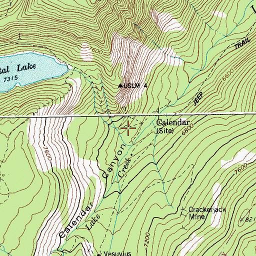 Topographic Map of Calendar, ID