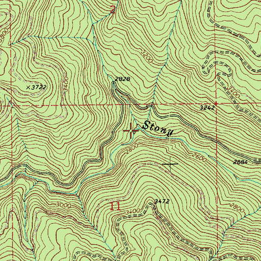 Topographic Map of Camp Forty Creek, ID