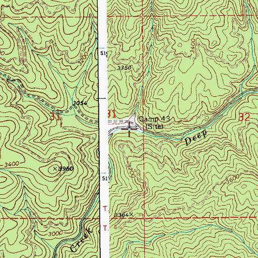 Topographic Map of Camp Forty-Three, ID